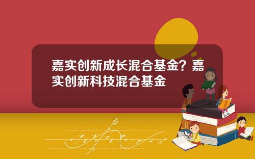嘉实创新成长混合基金？嘉实创新科技混合基金
