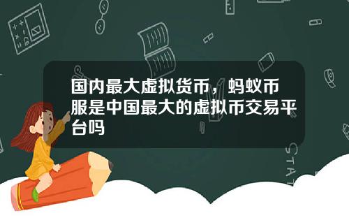 国内最大虚拟货币，蚂蚁币服是中国最大的虚拟币交易平台吗
