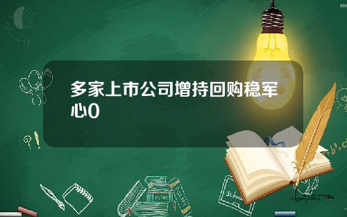 多家上市公司增持回购稳军心0