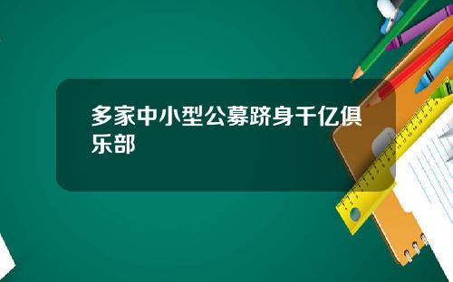 多家中小型公募跻身千亿俱乐部