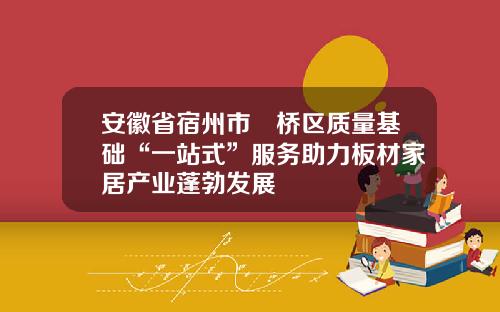 安徽省宿州市埇桥区质量基础“一站式”服务助力板材家居产业蓬勃发展