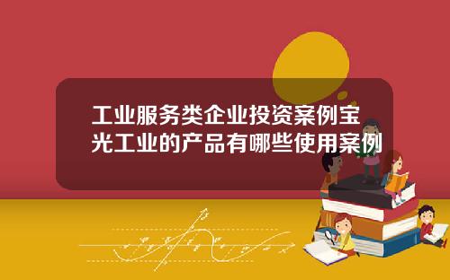 工业服务类企业投资案例宝光工业的产品有哪些使用案例