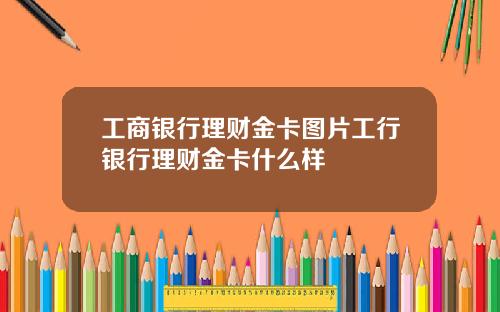 工商银行理财金卡图片工行银行理财金卡什么样