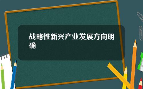 战略性新兴产业发展方向明确