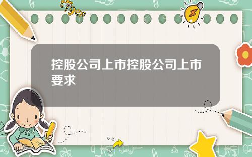 控股公司上市控股公司上市要求