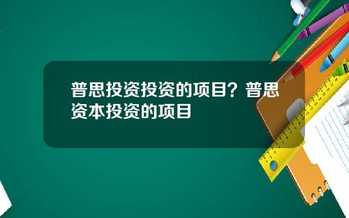 普思投资投资的项目？普思资本投资的项目
