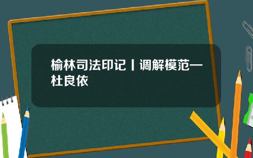 榆林司法印记丨调解模范—杜良依