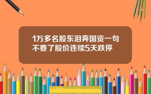 1万多名股东泪奔国资一句不要了股价连续5天跌停