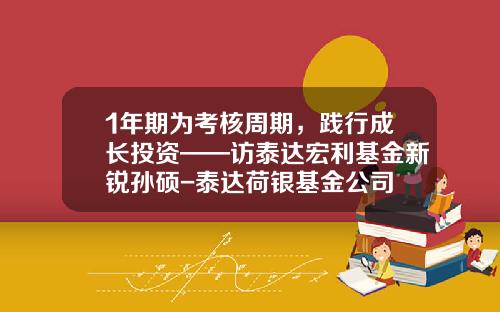 1年期为考核周期，践行成长投资——访泰达宏利基金新锐孙硕-泰达荷银基金公司