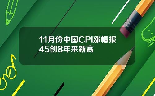 11月份中国CPI涨幅报45创8年来新高
