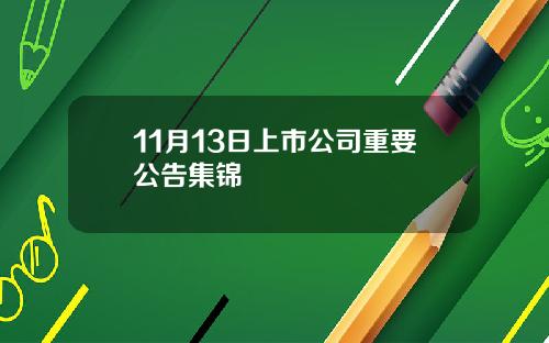 11月13日上市公司重要公告集锦