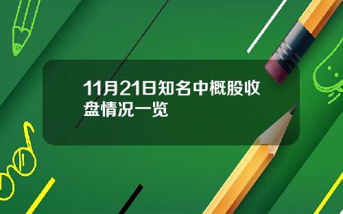 11月21日知名中概股收盘情况一览