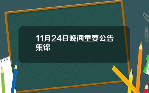 11月24日晚间重要公告集锦