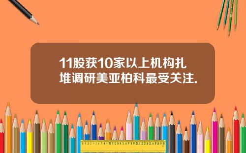 11股获10家以上机构扎堆调研美亚柏科最受关注.