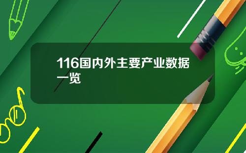 116国内外主要产业数据一览