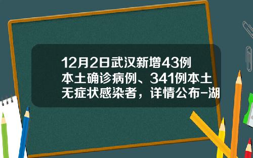 12月2日武汉新增43例本土确诊病例、341例本土无症状感染者，详情公布-湖南长丰六和铝镁制品有限公司
