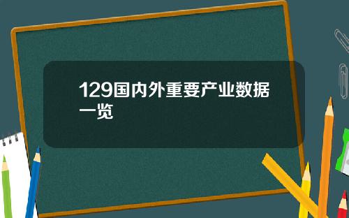 129国内外重要产业数据一览