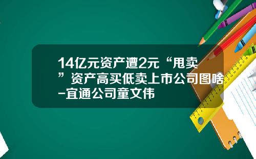 14亿元资产遭2元“甩卖”资产高买低卖上市公司图啥-宜通公司童文伟