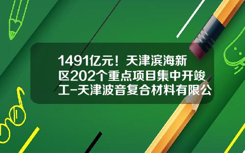 1491亿元！天津滨海新区202个重点项目集中开竣工-天津波音复合材料有限公司总经理