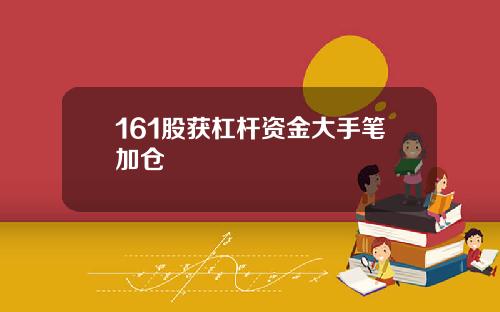 161股获杠杆资金大手笔加仓