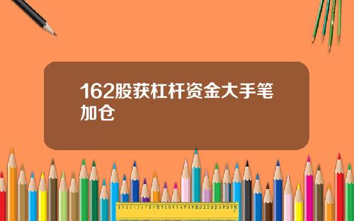 162股获杠杆资金大手笔加仓