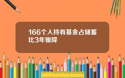 166个人持有基金占储蓄比3年骤降
