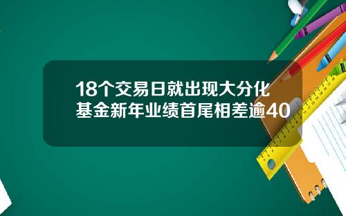 18个交易日就出现大分化基金新年业绩首尾相差逾40