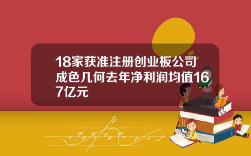 18家获准注册创业板公司成色几何去年净利润均值167亿元