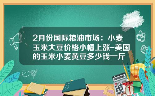 2月份国际粮油市场：小麦玉米大豆价格小幅上涨-美国的玉米小麦黄豆多少钱一斤