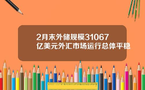 2月末外储规模31067亿美元外汇市场运行总体平稳