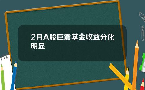 2月A股巨震基金收益分化明显