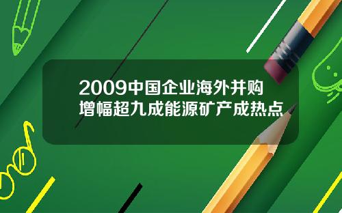 2009中国企业海外并购增幅超九成能源矿产成热点