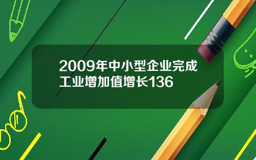 2009年中小型企业完成工业增加值增长136