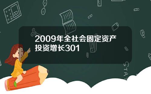 2009年全社会固定资产投资增长301