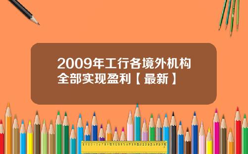 2009年工行各境外机构全部实现盈利【最新】