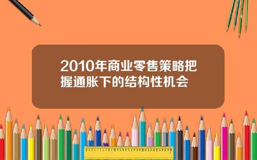 2010年商业零售策略把握通胀下的结构性机会