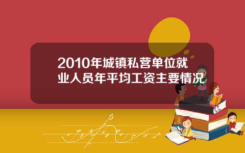2010年城镇私营单位就业人员年平均工资主要情况