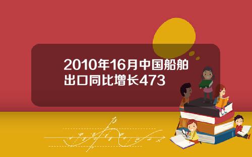 2010年16月中国船舶出口同比增长473