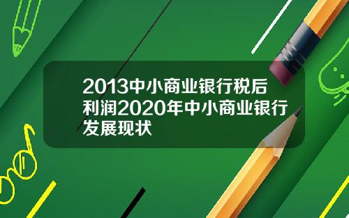 2013中小商业银行税后利润2020年中小商业银行发展现状