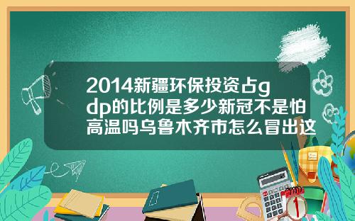 2014新疆环保投资占gdp的比例是多少新冠不是怕高温吗乌鲁木齐市怎么冒出这么多确诊
