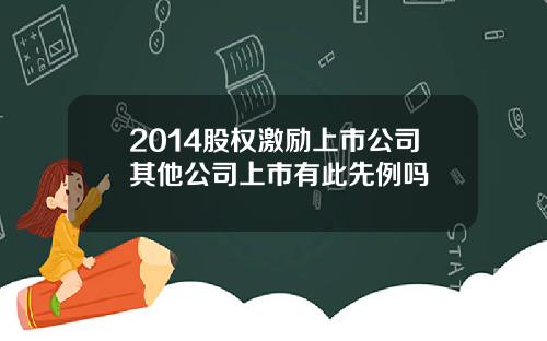 2014股权激励上市公司其他公司上市有此先例吗