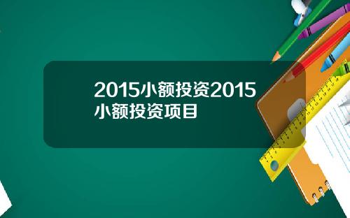 2015小额投资2015小额投资项目