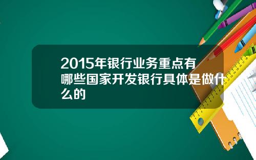 2015年银行业务重点有哪些国家开发银行具体是做什么的