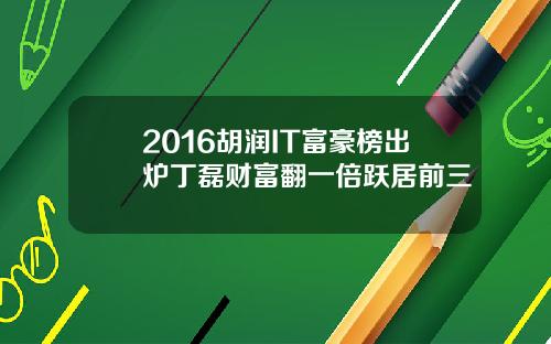 2016胡润IT富豪榜出炉丁磊财富翻一倍跃居前三