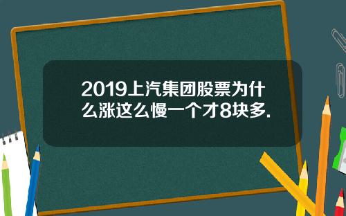 2019上汽集团股票为什么涨这么慢一个才8块多.