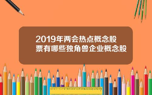2019年两会热点概念股票有哪些独角兽企业概念股