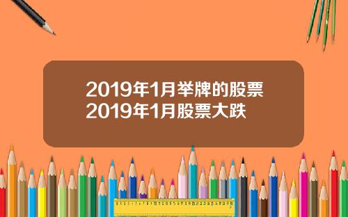 2019年1月举牌的股票2019年1月股票大跌