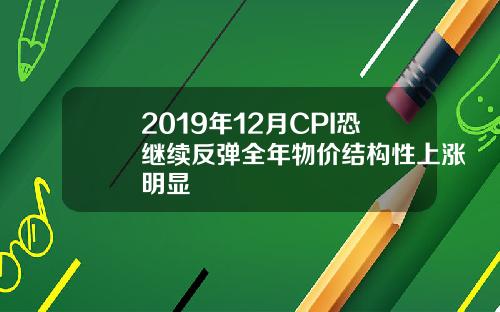 2019年12月CPI恐继续反弹全年物价结构性上涨明显