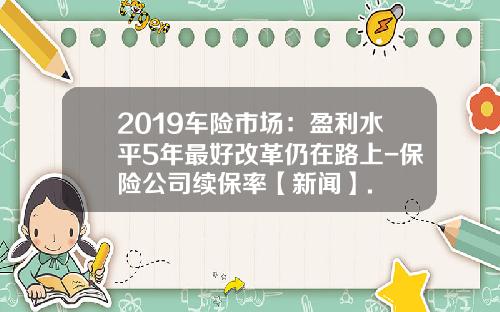2019车险市场：盈利水平5年最好改革仍在路上-保险公司续保率【新闻】.