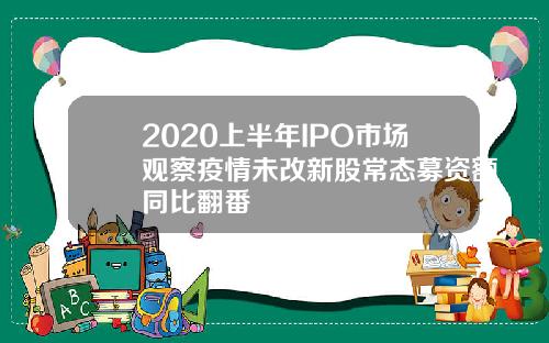 2020上半年IPO市场观察疫情未改新股常态募资额同比翻番